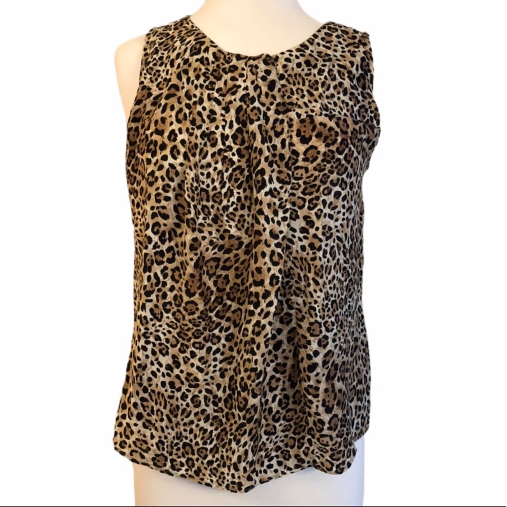 Zara Woman M silk animal print sleeveless blouse